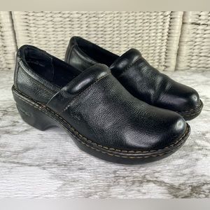 B.O.C. by Born Peggy Black Leather Clog Women's Size US 10/ EU 42